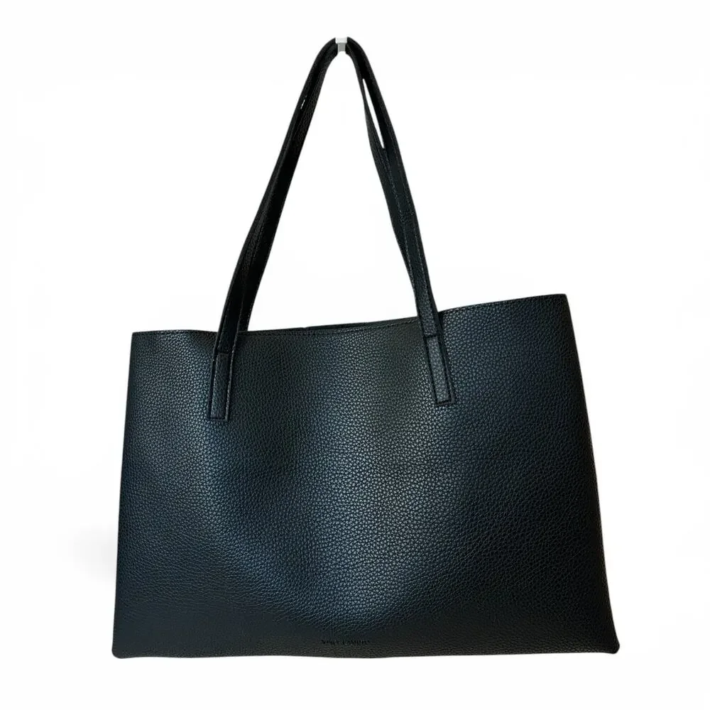 Vince Camuto Pebbled Leather Colorblock Tote Bag Black Gray